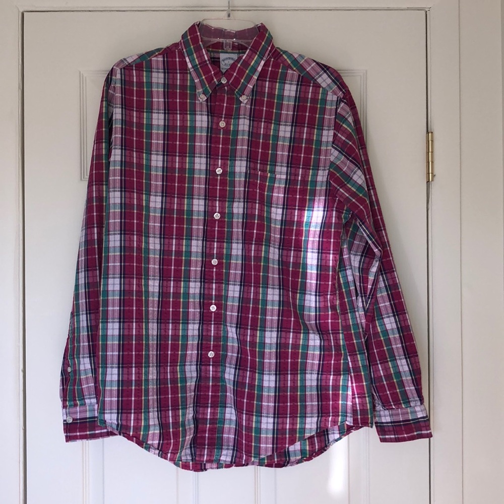 Brooks Brothers L plaid button down shirt